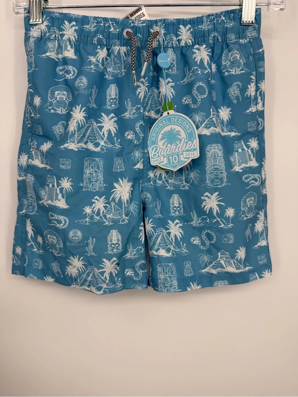 Boardies Kids' Blue Tropical Print Swim Trunks